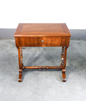 tavolino da lavoro epoca 1800 legno massello noce cassetto carlo x antico