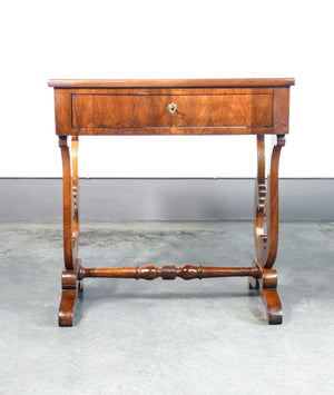 tavolino da lavoro epoca 1800 legno massello noce cassetto carlo x antico