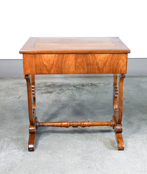 tavolino da lavoro epoca 1800 legno massello noce cassetto carlo x antico