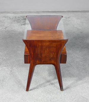 tavolino design italia cantu epoca 1940 legno massello portariviste cassetto