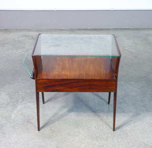 tavolino design italia cantu epoca 1940 legno massello portariviste cassetto