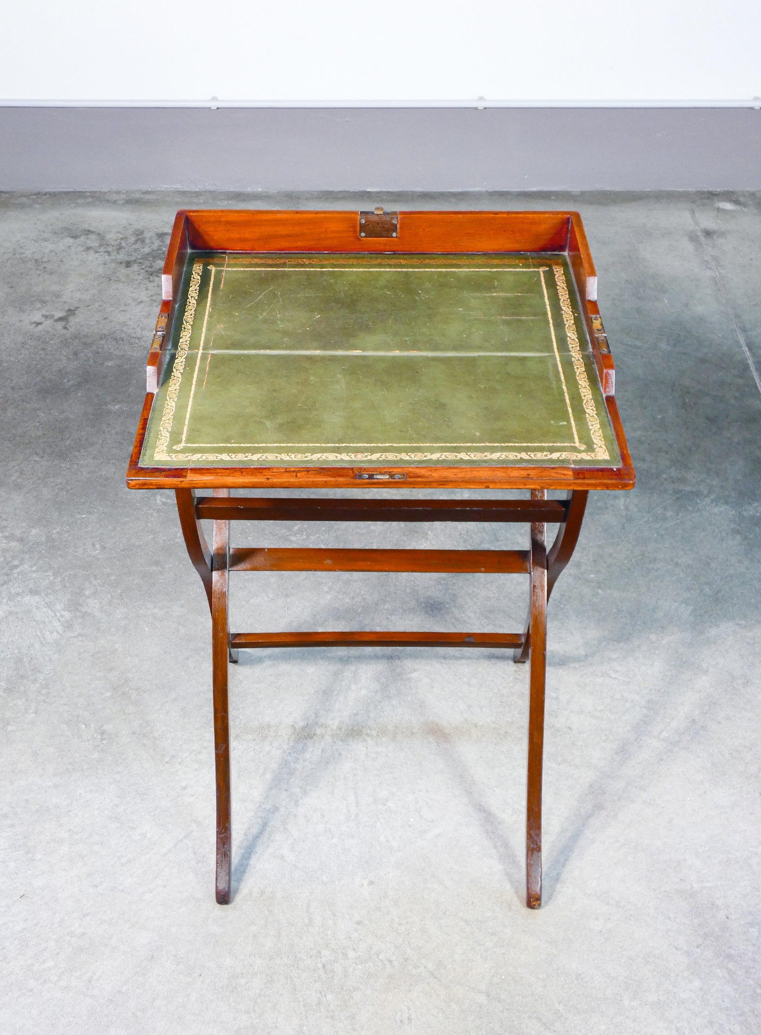 tavolino scrittoio militare da campo richiudibile legno epoca 1800 antico