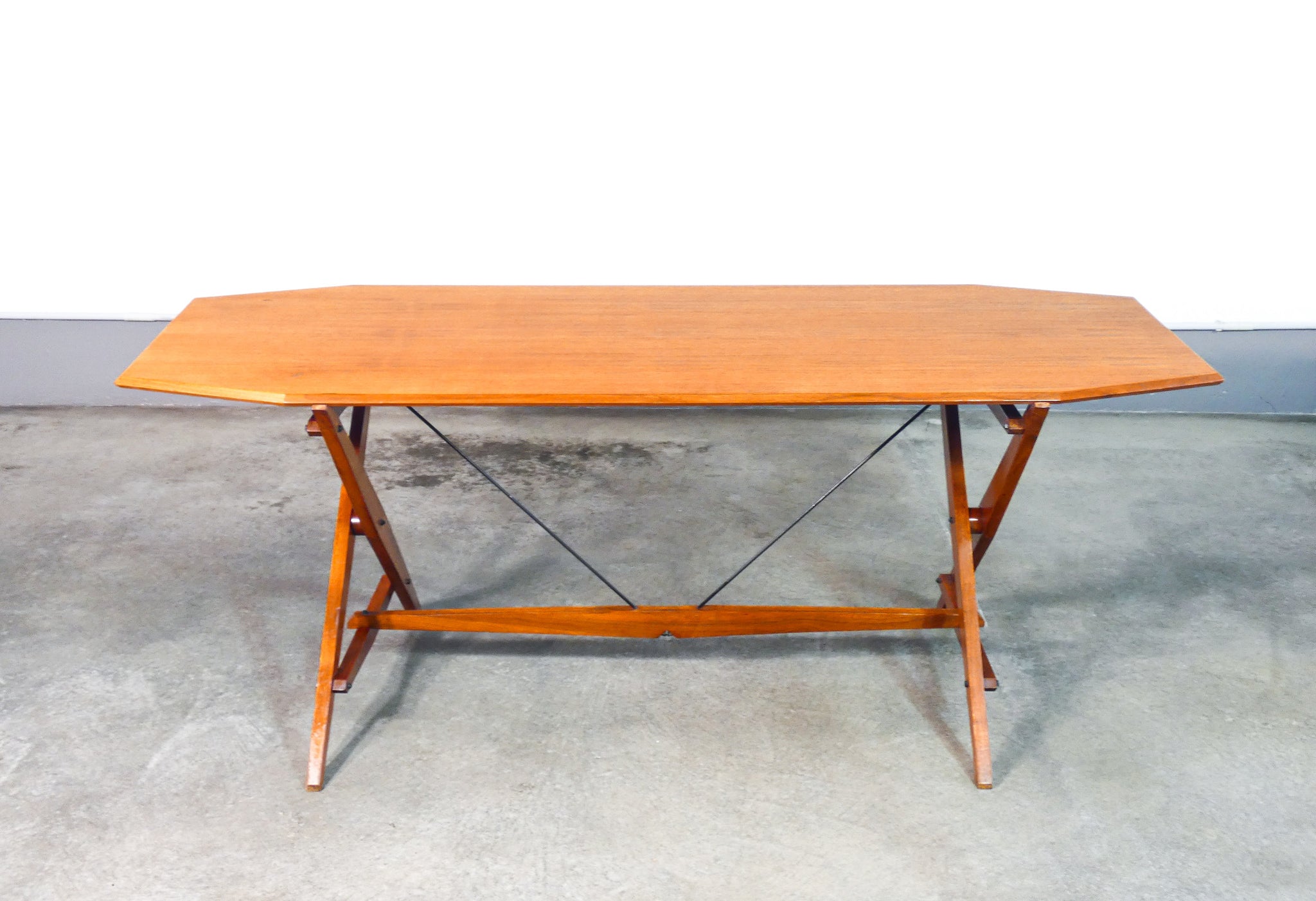 tavolo cavalletto mod tl2 design franco albini epoca 1950 legno massello