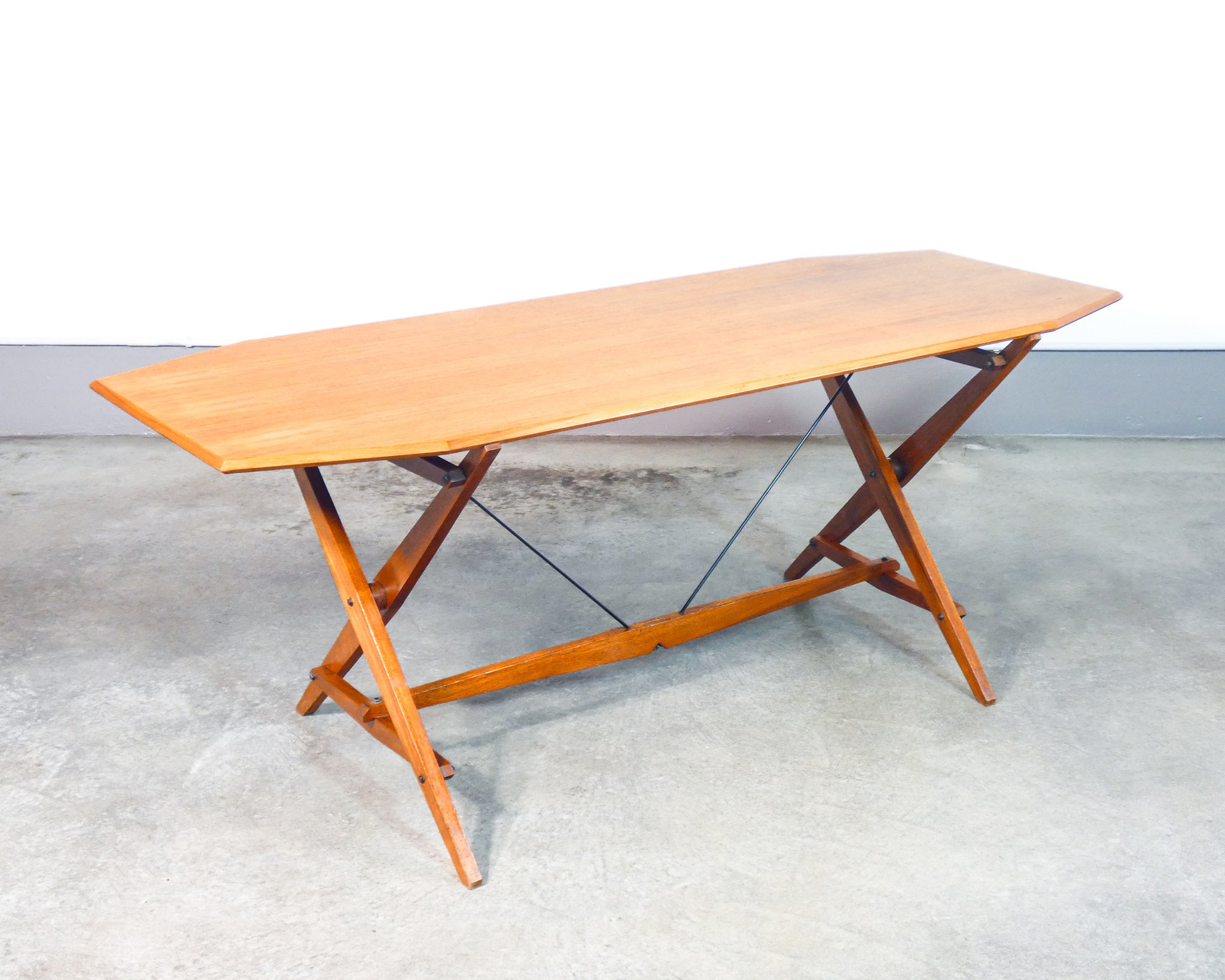 tavolo cavalletto mod tl2 design franco albini epoca 1950 legno massello
