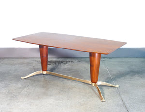 tavolo design attr paolo buffa italia 1940s legno ottone pranzo dining table