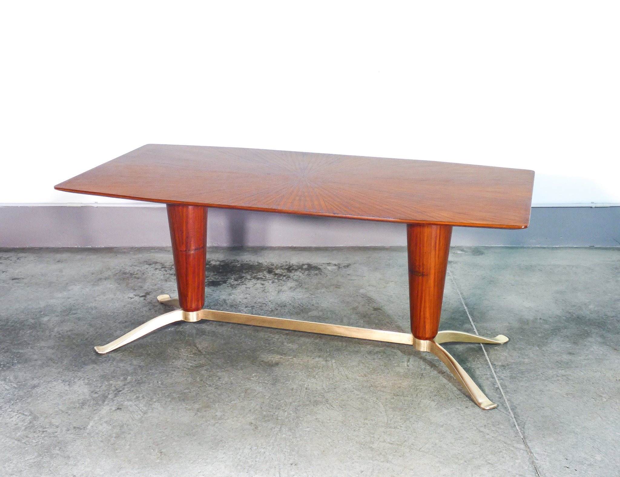 tavolo design attr paolo buffa italia 1940s legno ottone pranzo dining table