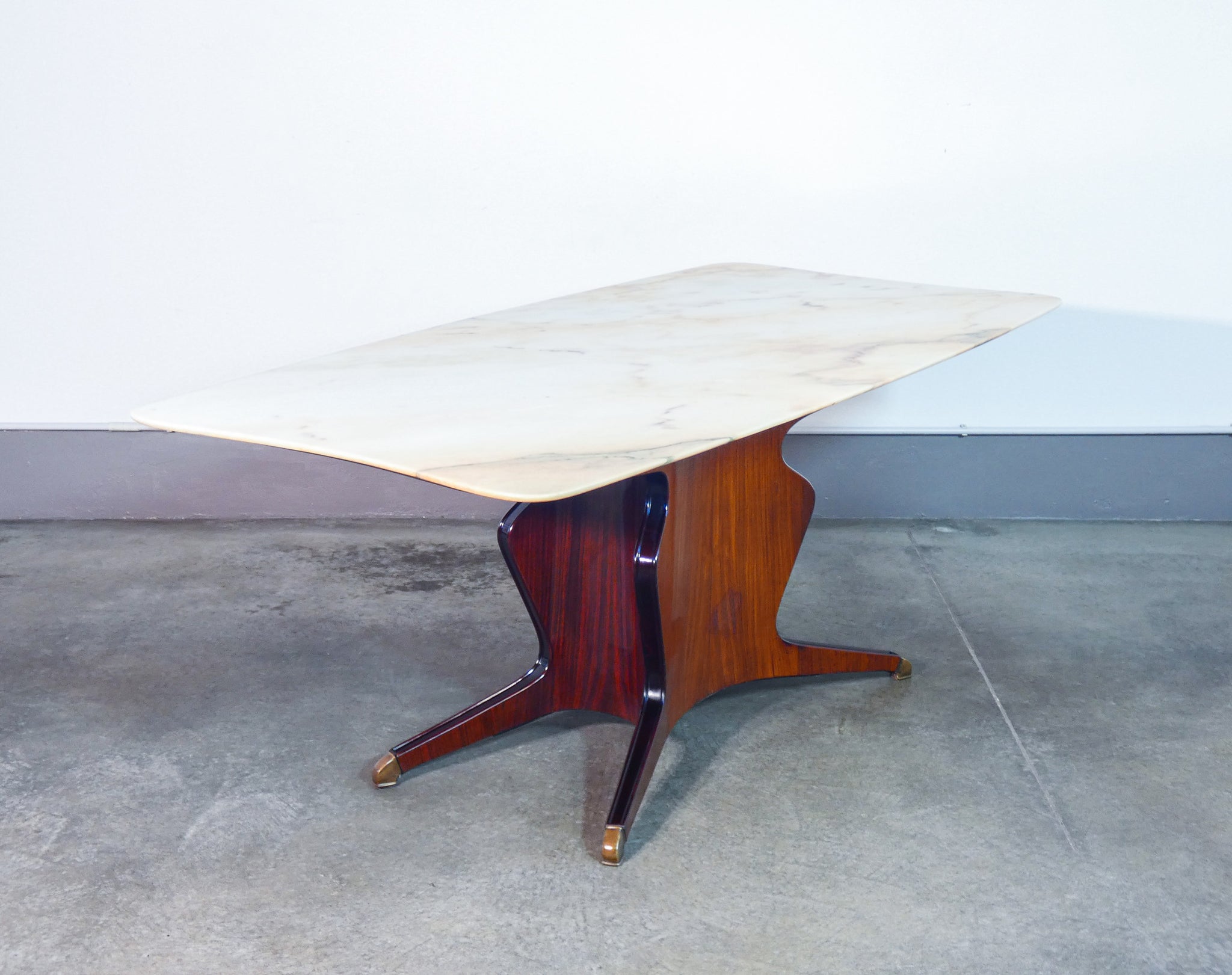 tavolo design osvaldo borsani legno marmo da pranzo italia 1950 vintage epoca