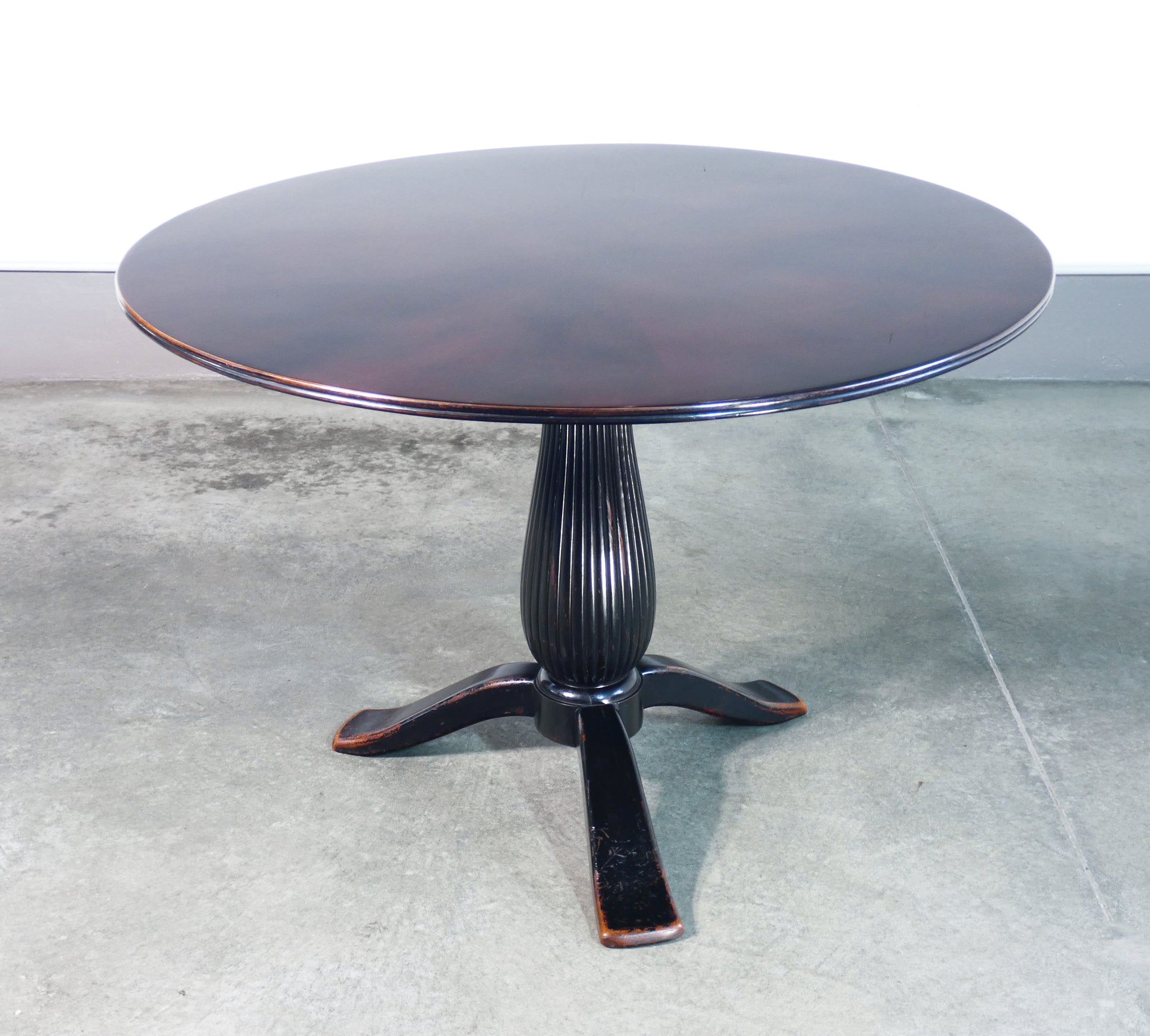 tavolo design paolo buffa epoca 1940s pranzo rotondo legno laccato vintage