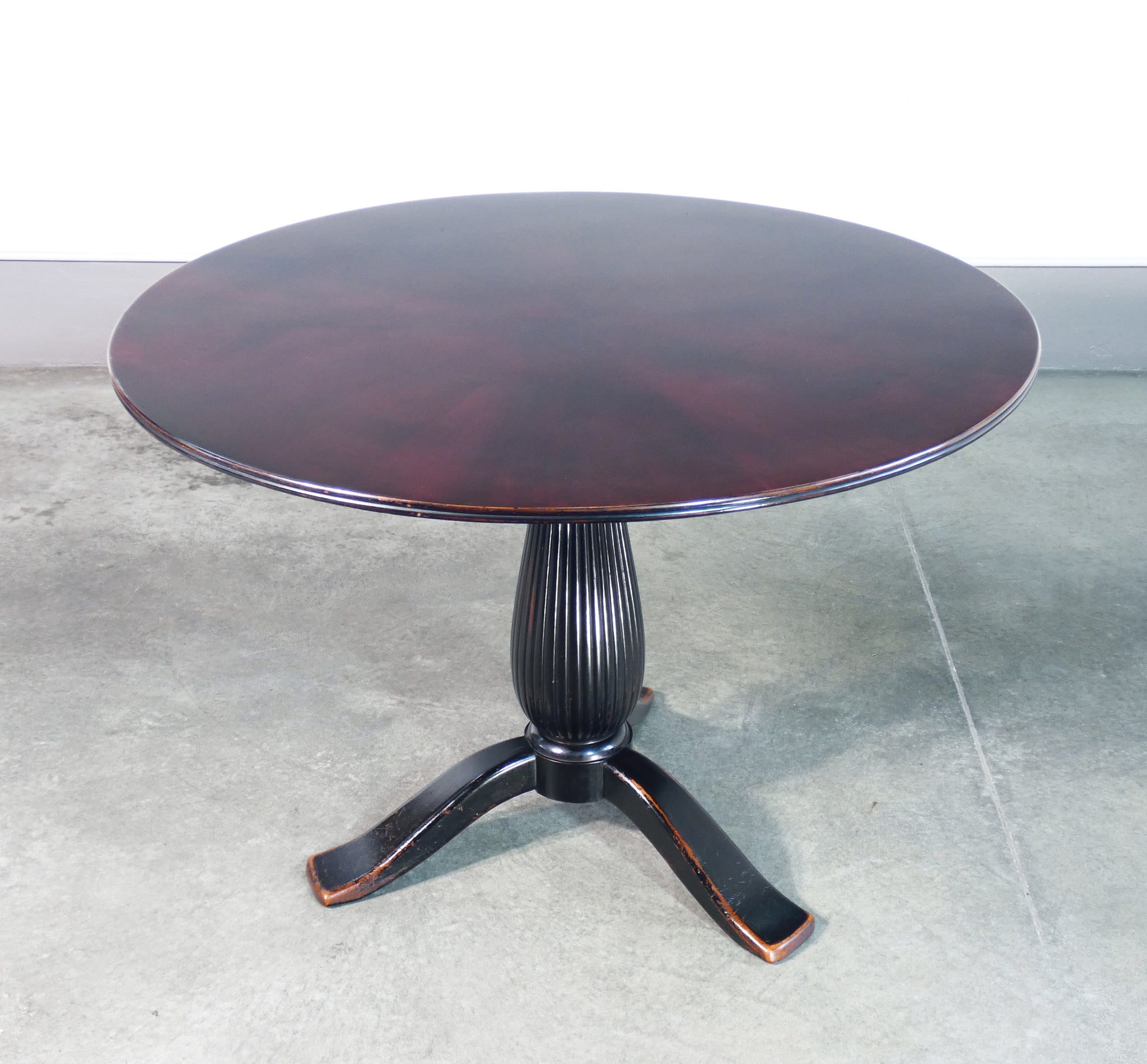 tavolo design paolo buffa epoca 1940s pranzo rotondo legno laccato vintage