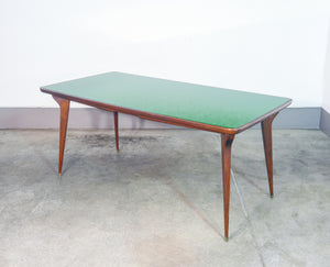 tavolo pranzo design italia 1950s legno piano vetro vintage dining table