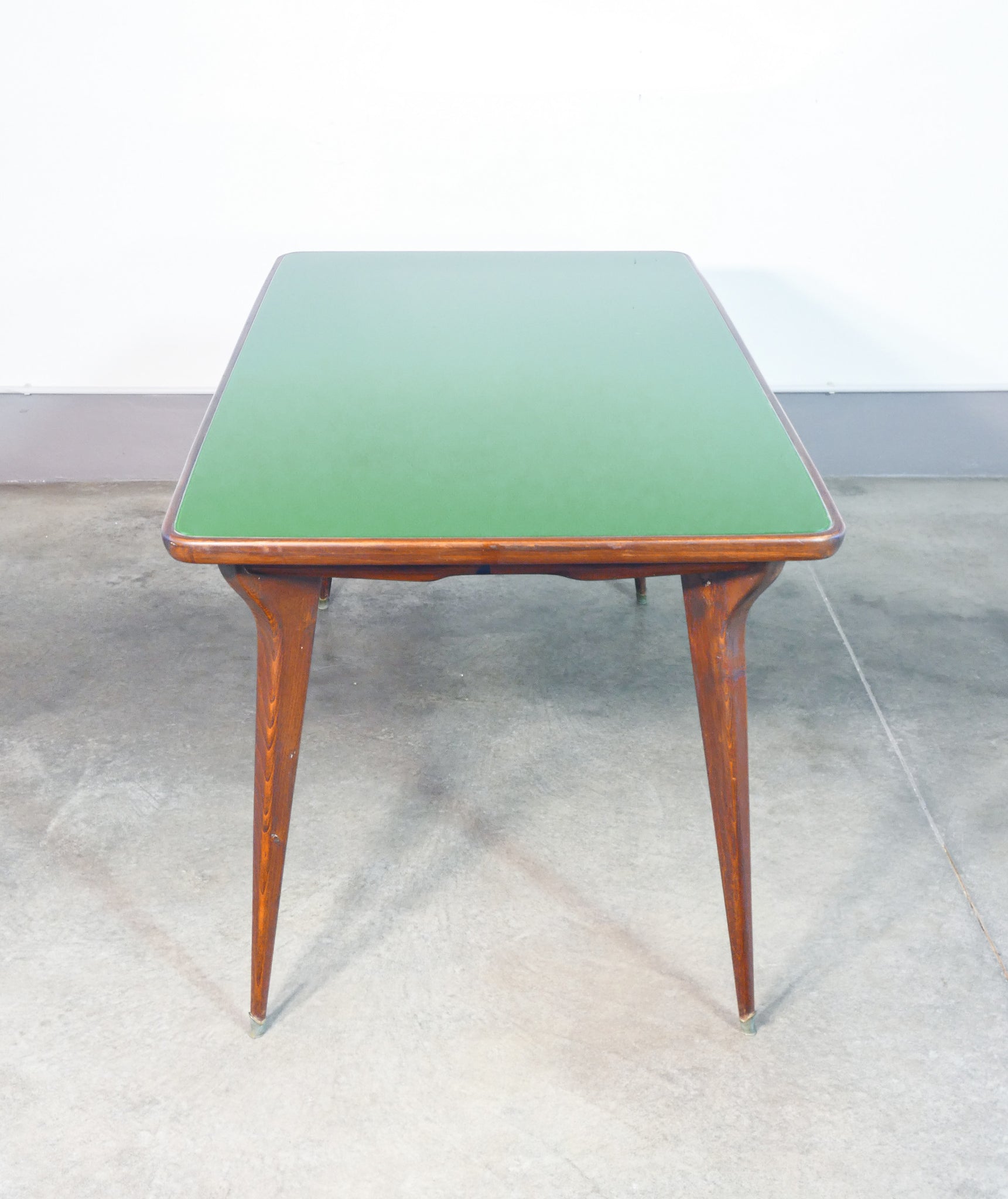 tavolo pranzo design italia 1950s legno piano vetro vintage dining table