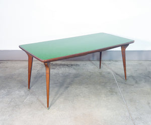 tavolo pranzo design italia 1950s legno piano vetro vintage dining table