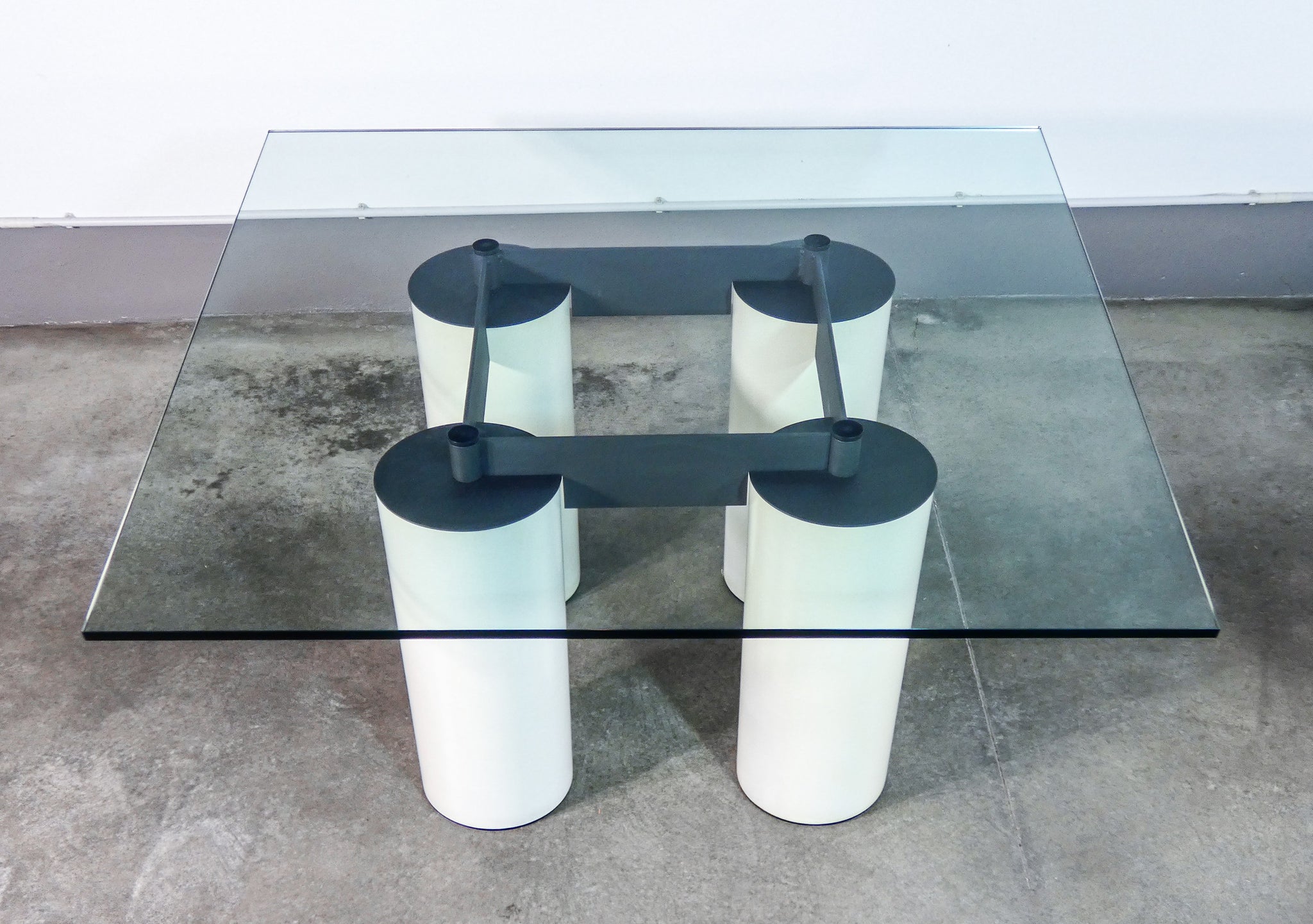 tavolo serenissimo design lella massimo vignelli per acerbis vetro quadrato