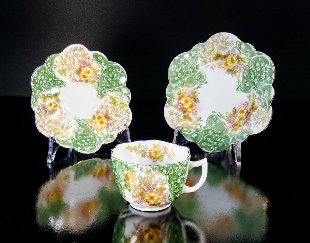 tazzina tazza caffe te porcellana francia 2 piattino dipinto epoca collezione