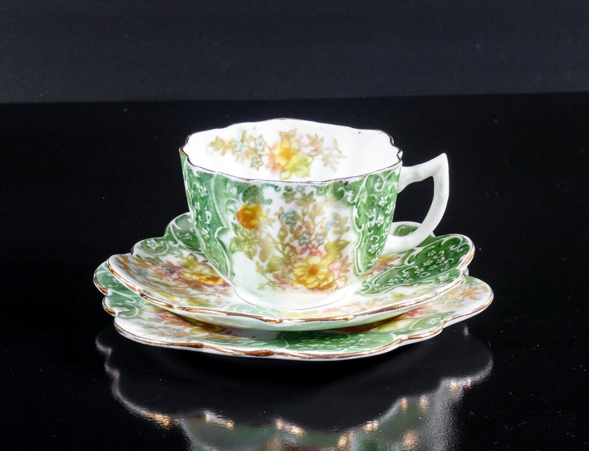 tazzina tazza caffe te porcellana francia 2 piattino dipinto epoca collezione
