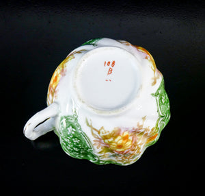 tazzina tazza caffe te porcellana francia 2 piattino dipinto epoca collezione