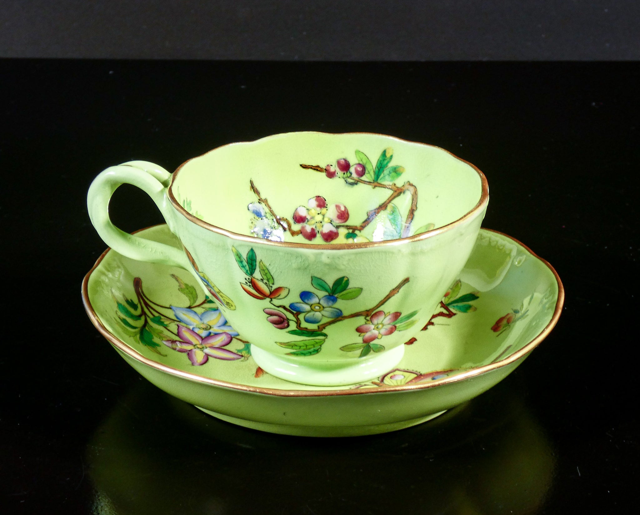 tazzina tazza caffe te porcellana francia piattino dipinto epoca collezione