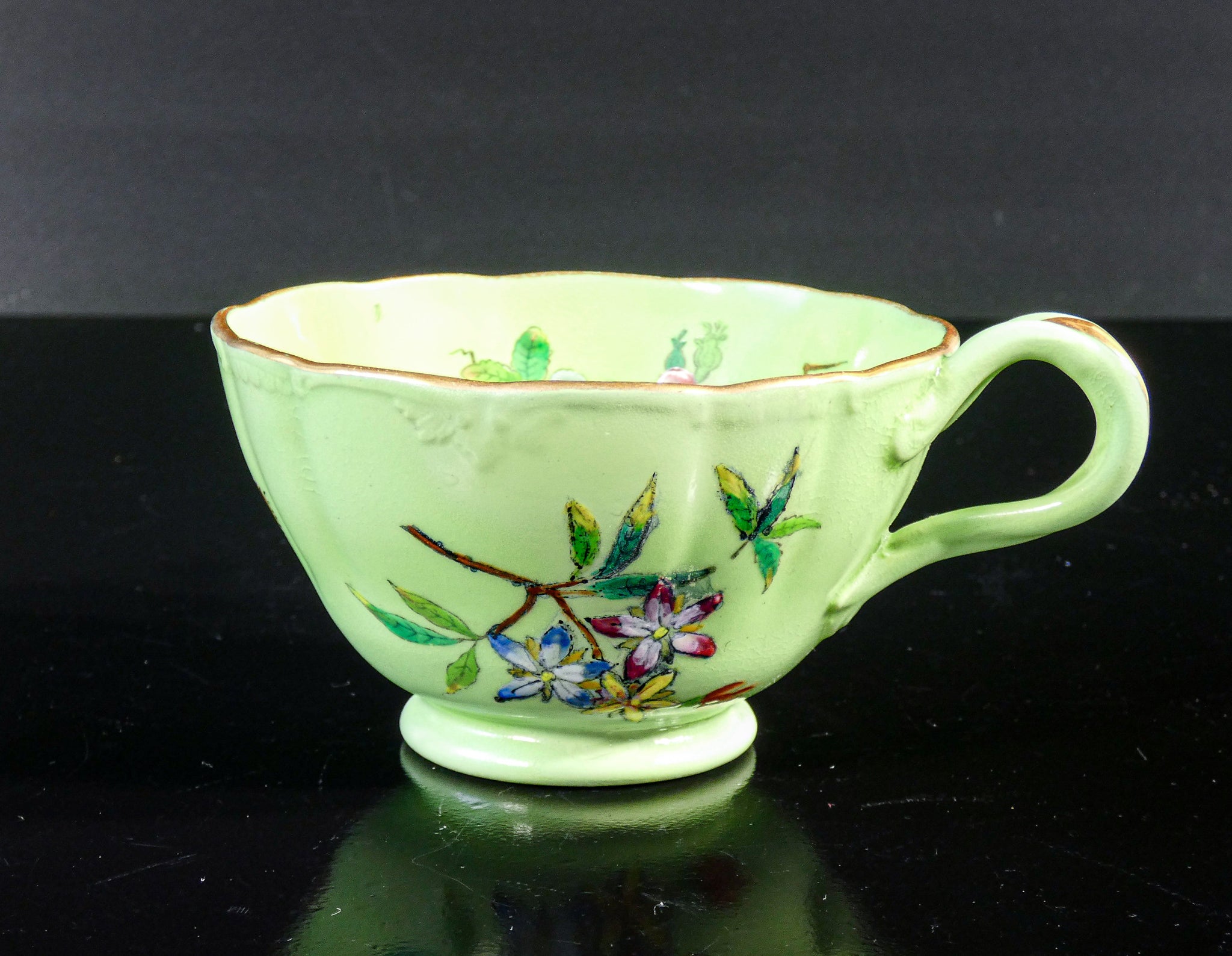 tazzina tazza caffe te porcellana francia piattino dipinto epoca collezione