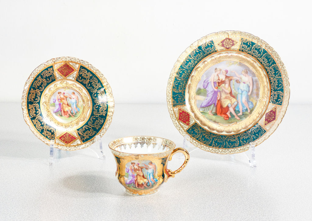 tazzina tazza porcellana haas czjzek royal vienna piattini dipinto kaufmann