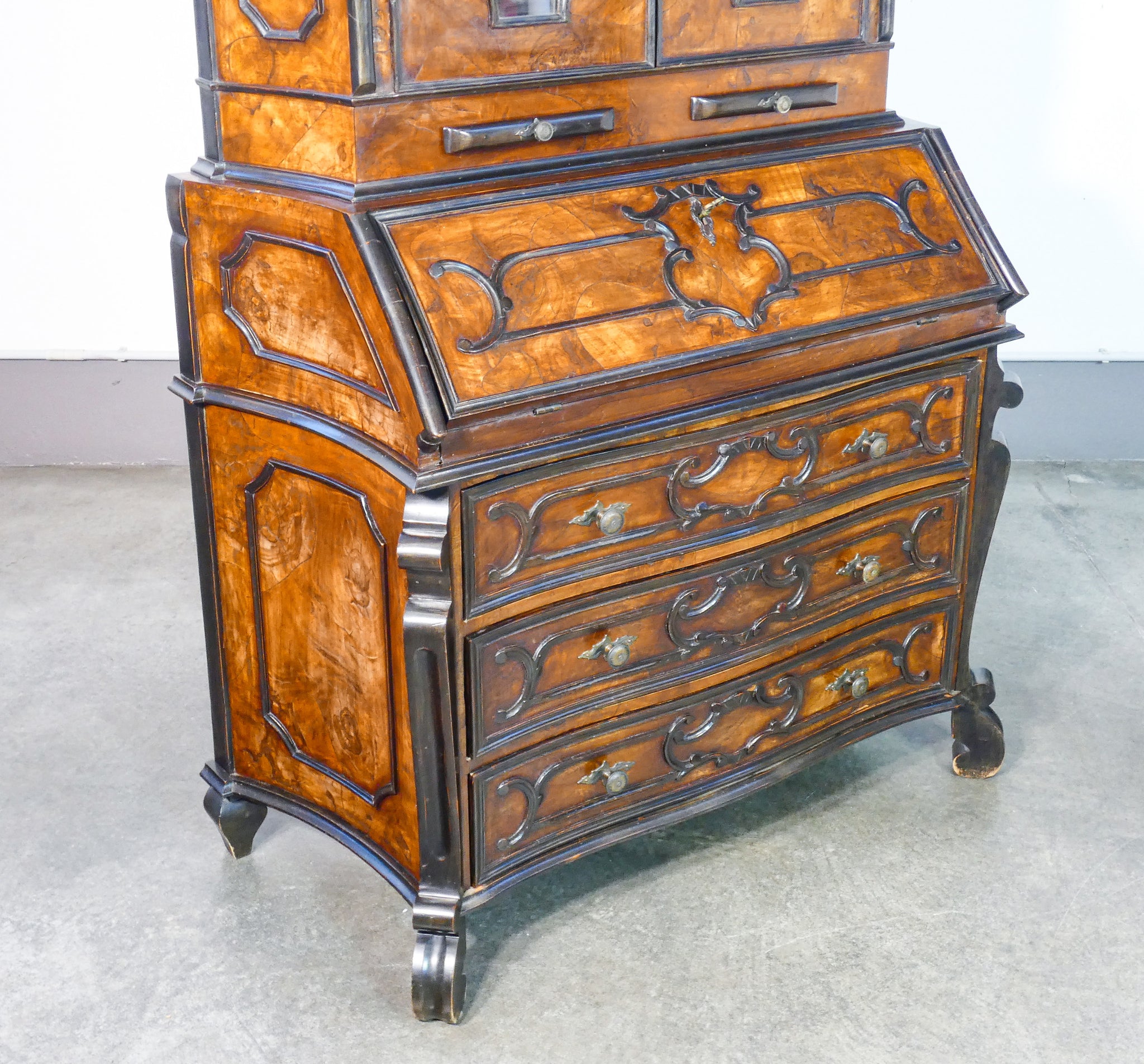 trumeau lombardo secretaire stile luigi xv scrittoio cassetti legno epoca