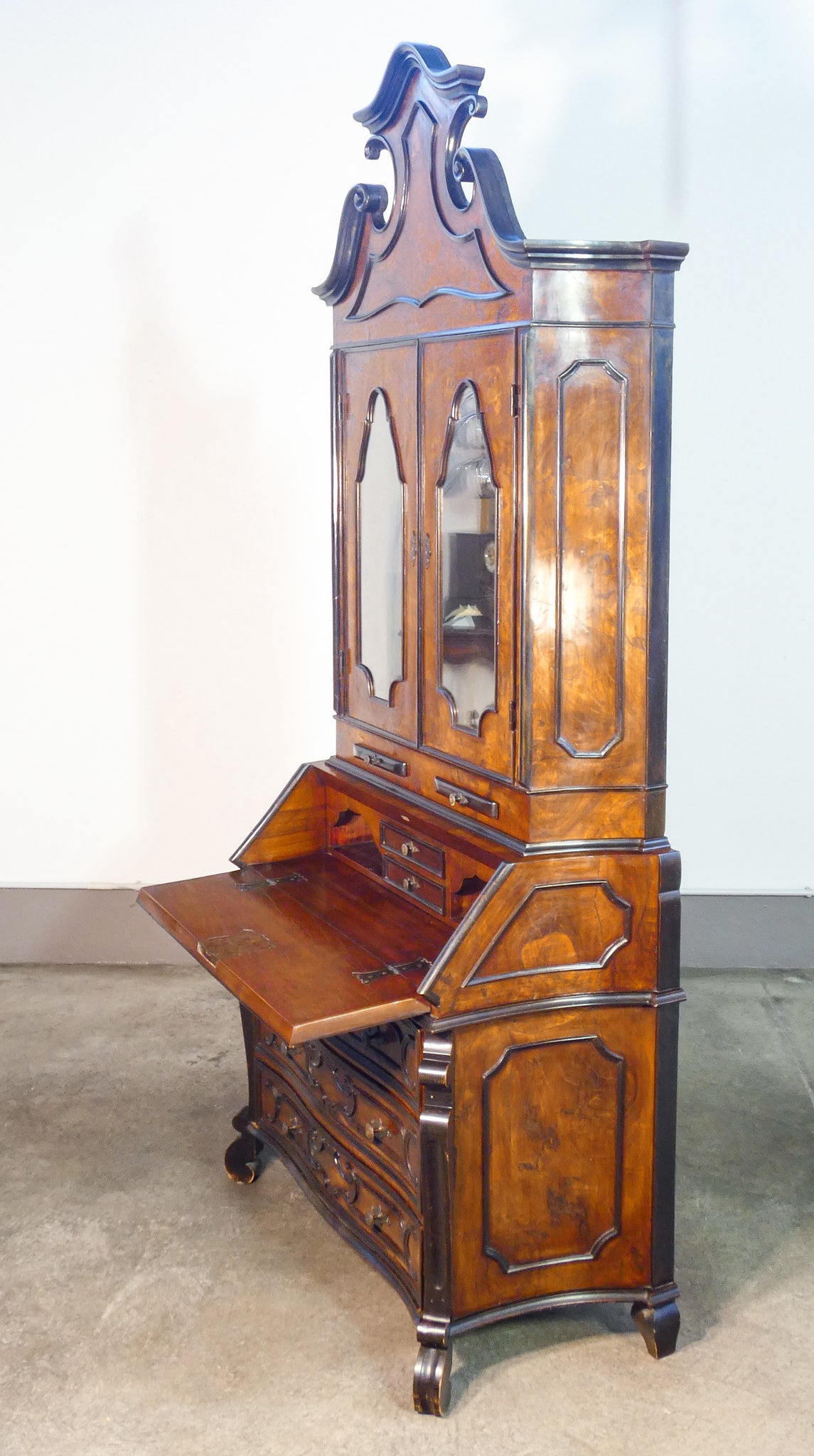 trumeau lombardo secretaire stile luigi xv scrittoio cassetti legno epoca