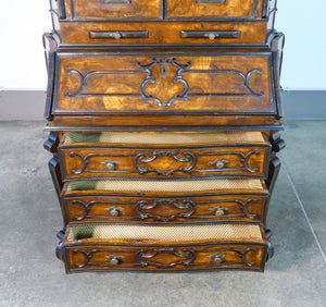 trumeau lombardo secretaire stile luigi xv scrittoio cassetti legno epoca