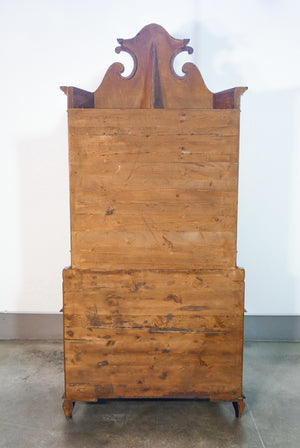 trumeau lombardo secretaire stile luigi xv scrittoio cassetti legno epoca