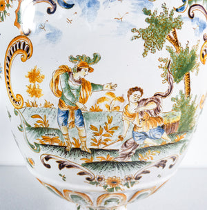 vaso anfora ceramica moustiers faience dipinto a mano epoca france pottery