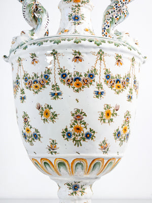 vaso anfora ceramica moustiers faience dipinto a mano epoca france pottery