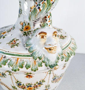 vaso anfora ceramica moustiers faience dipinto a mano epoca france pottery