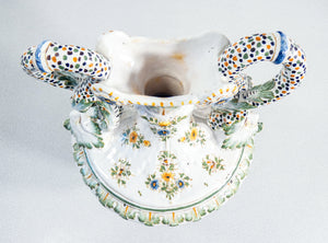 vaso anfora ceramica moustiers faience dipinto a mano epoca france pottery