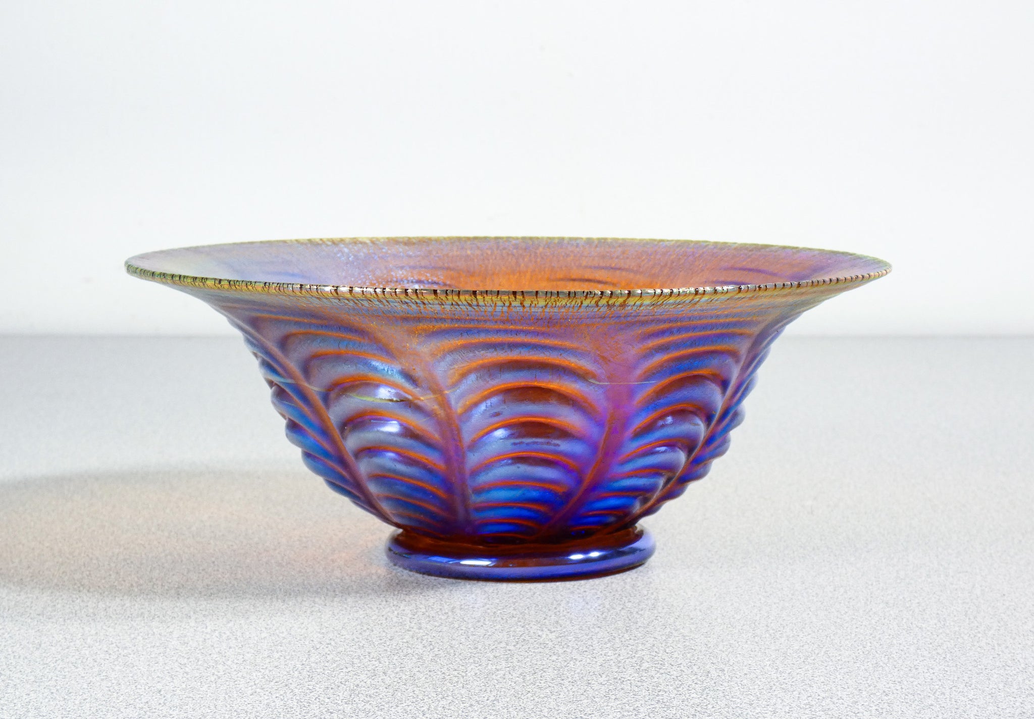 vaso ciotola wmf serie myra vetro soffiato iridescente 1930s art deco antico