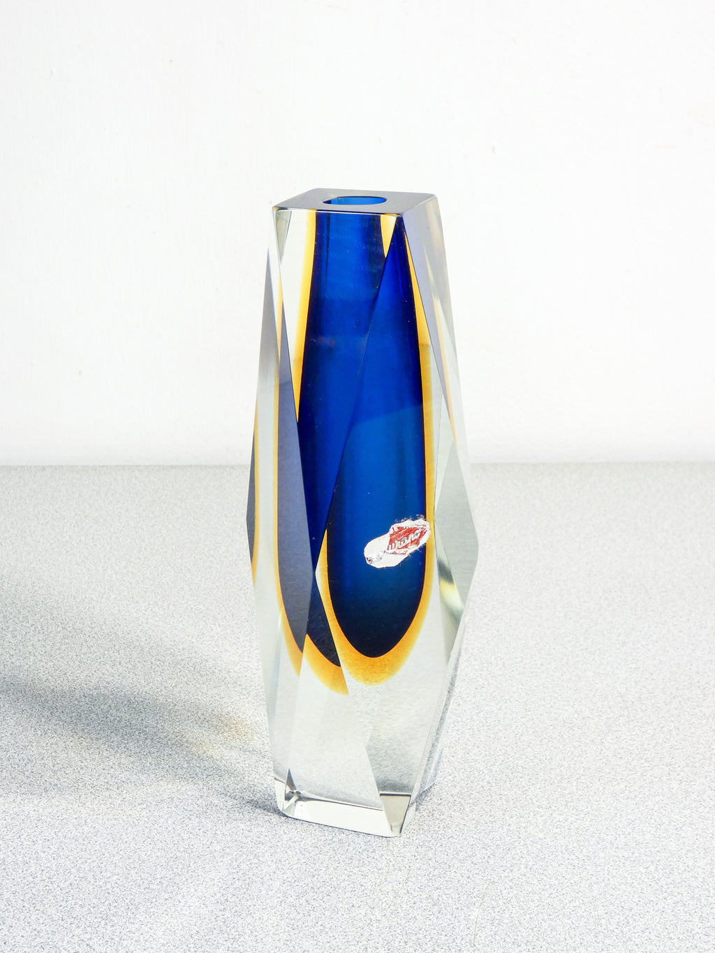 vaso design alessandro mandruzzato vetro soffiato policromo sommerso murano