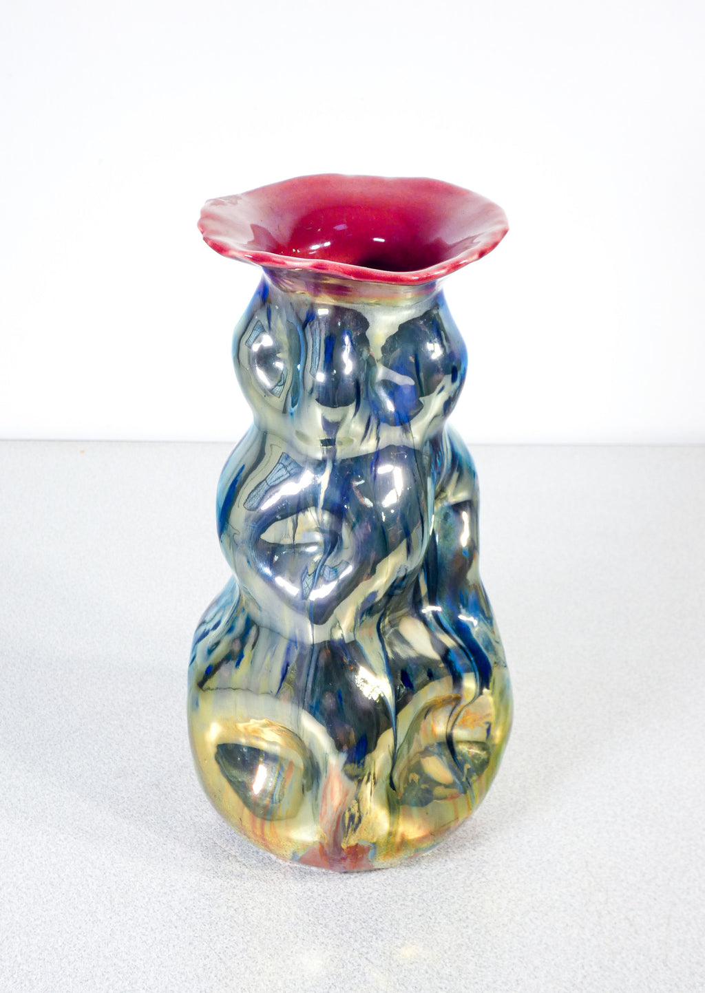 vaso design firmato mga giuseppe mazzotti ceramica lustro smalto albisola
