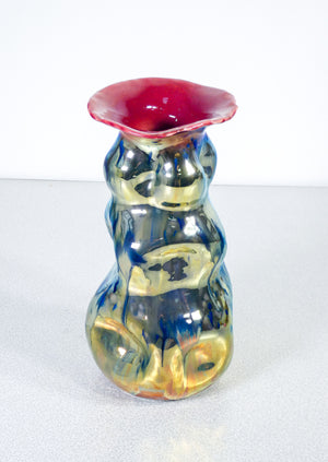 vaso design firmato mga giuseppe mazzotti ceramica lustro smalto albisola