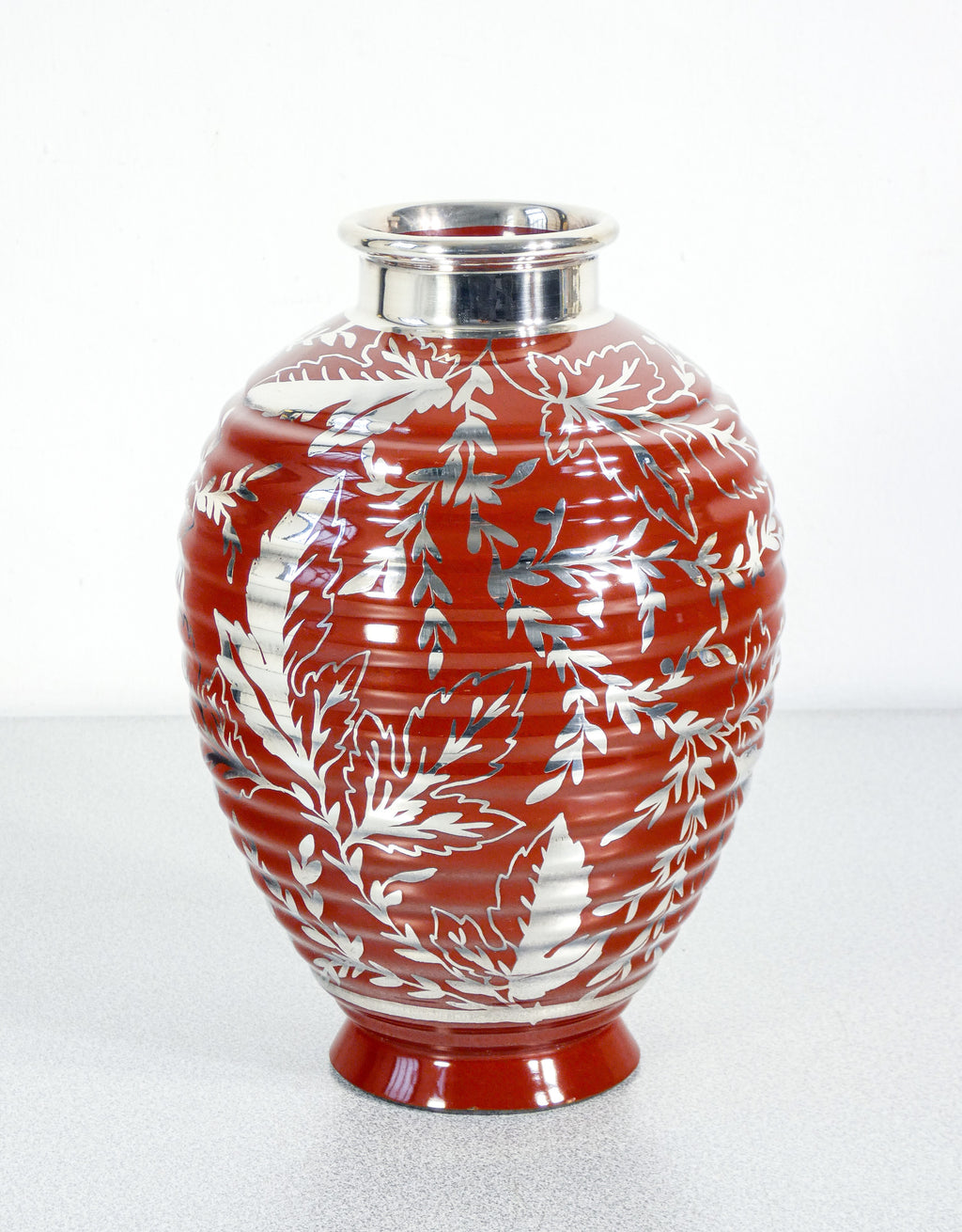 vaso design gio ponti per richard ginori ceramica argento epoca 1930 art deco