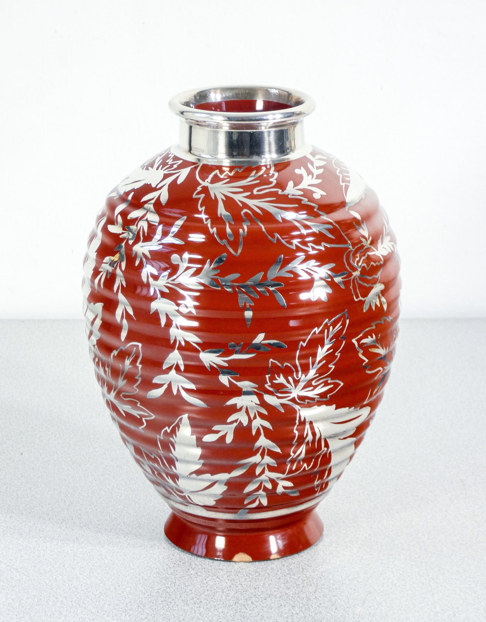 vaso design gio ponti per richard ginori ceramica argento epoca 1930 art deco