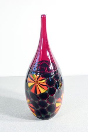 vaso design paolo crepax vetro soffiato murano incalmo policromo glass art