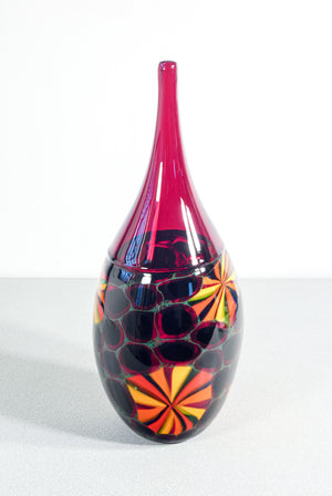 vaso design paolo crepax vetro soffiato murano incalmo policromo glass art