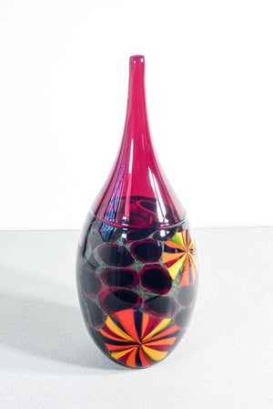 vaso design paolo crepax vetro soffiato murano incalmo policromo glass art