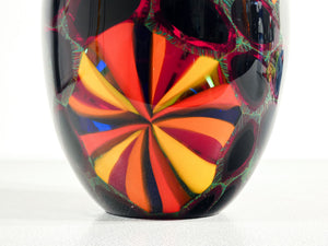 vaso design paolo crepax vetro soffiato murano incalmo policromo glass art