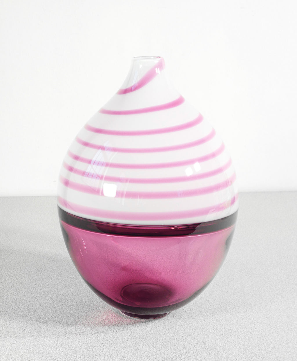 vaso design paolo crepax vetro soffiato murano incalmo rosa grande glass art