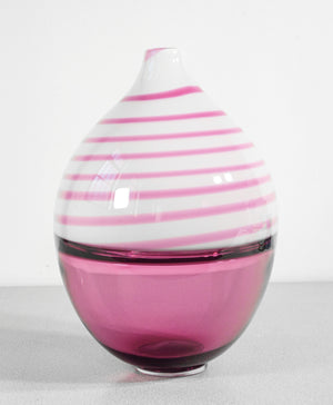 vaso design paolo crepax vetro soffiato murano incalmo rosa grande glass art