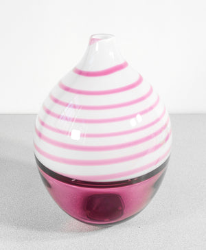 vaso design paolo crepax vetro soffiato murano incalmo rosa grande glass art