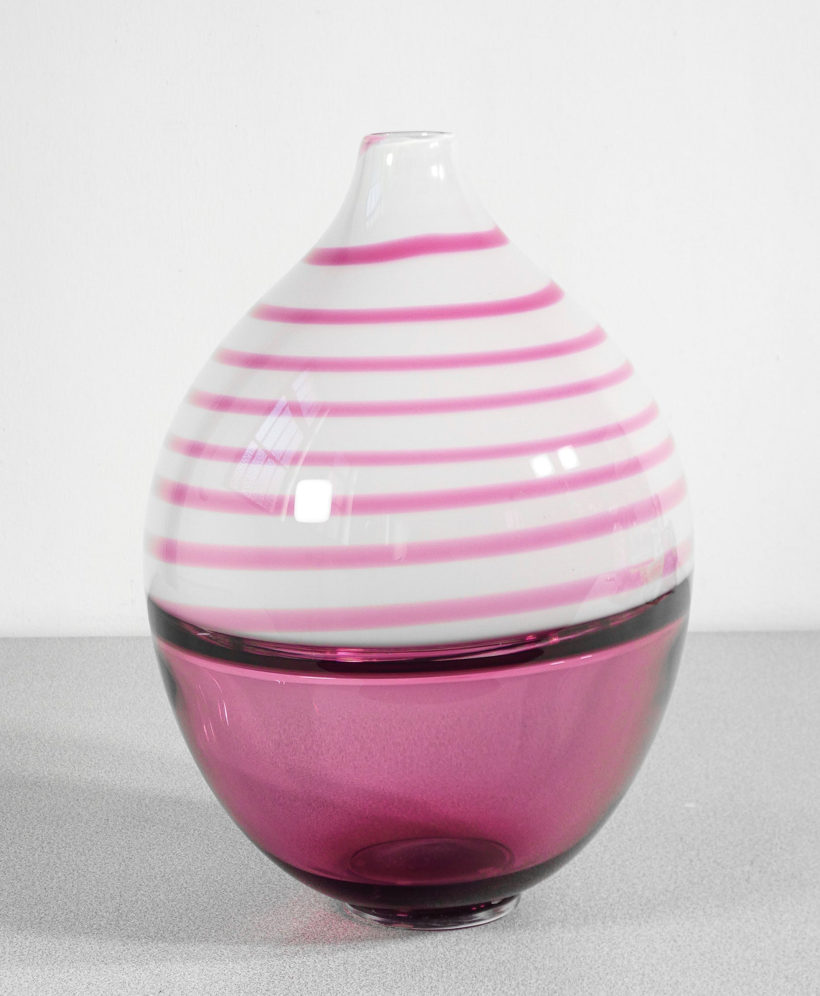 vaso design paolo crepax vetro soffiato murano incalmo rosa grande glass art