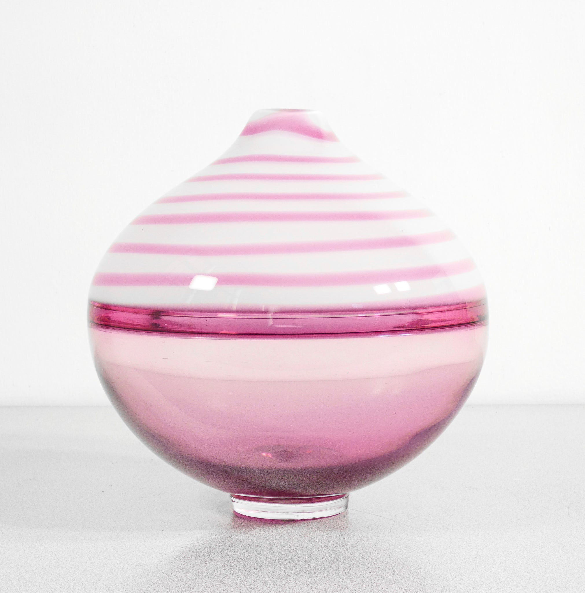 vaso design paolo crepax vetro soffiato murano incalmo rosa medio glass art