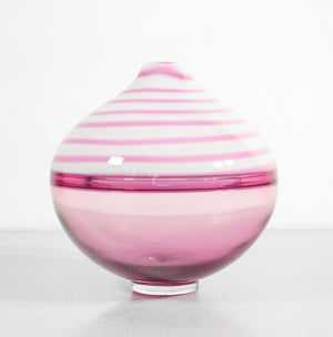 vaso design paolo crepax vetro soffiato murano incalmo rosa medio glass art