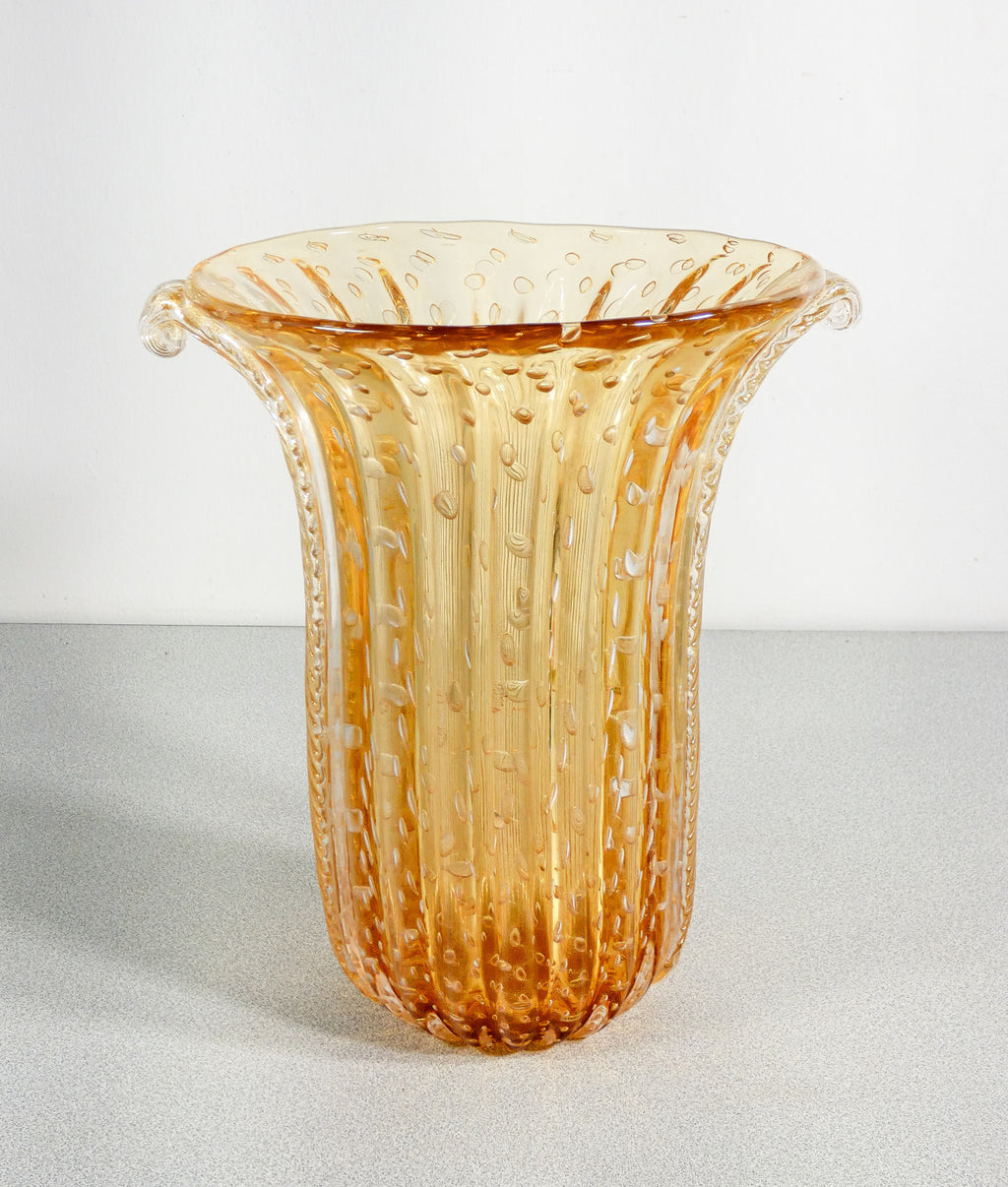 vaso design toso murano collezione vetro soffiato bullicante oro cordonato