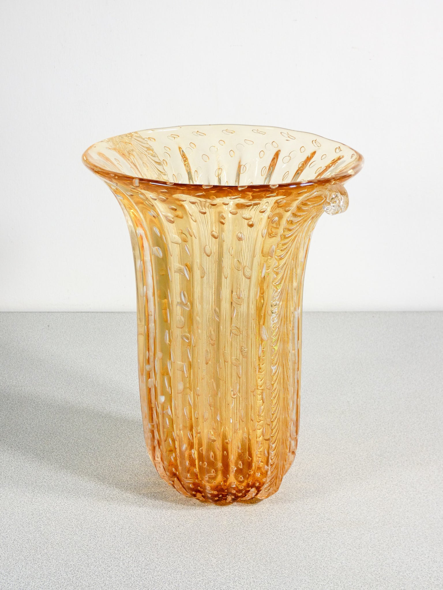 vaso design toso murano collezione vetro soffiato bullicante oro cordonato