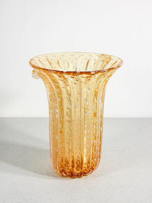 vaso design toso murano collezione vetro soffiato bullicante oro cordonato